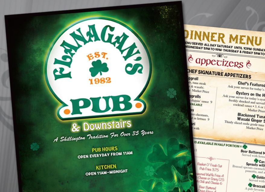 Flanagan’s Pub Menus