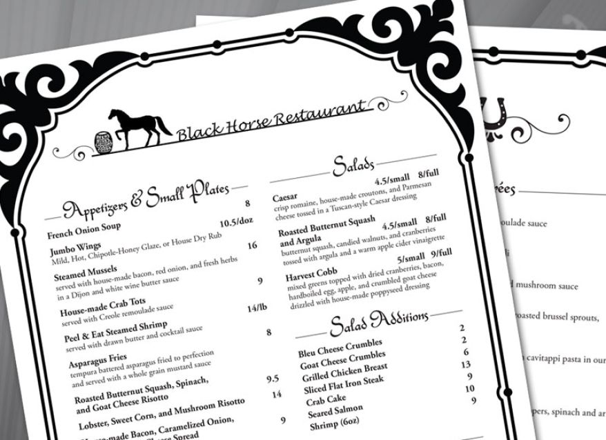 Black Horse Restaurant Menu